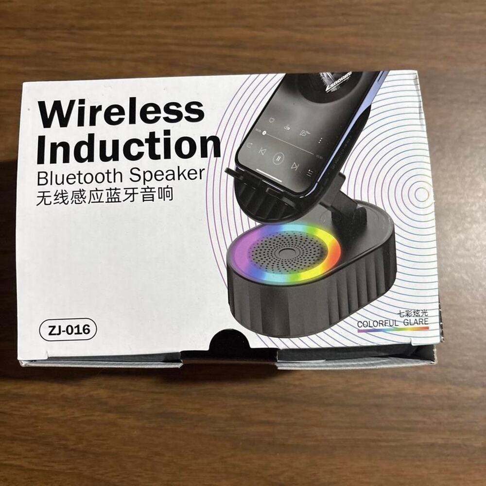 Wireless Induction Bluetooth Speaker Phone Stand RGB Light Portable